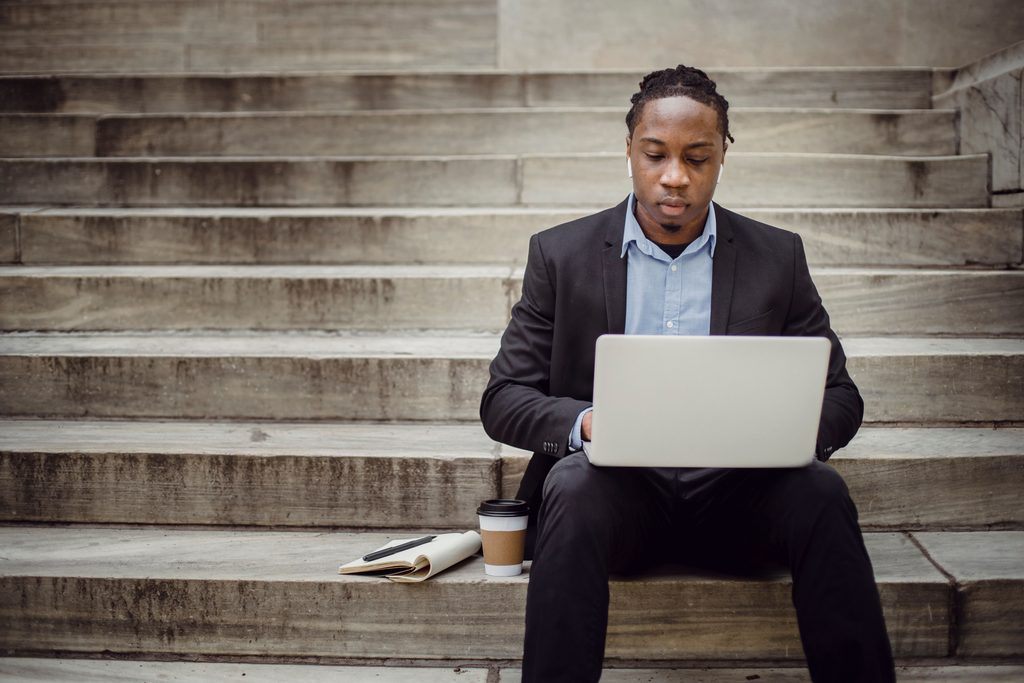Professional researching job opportunities across Africa